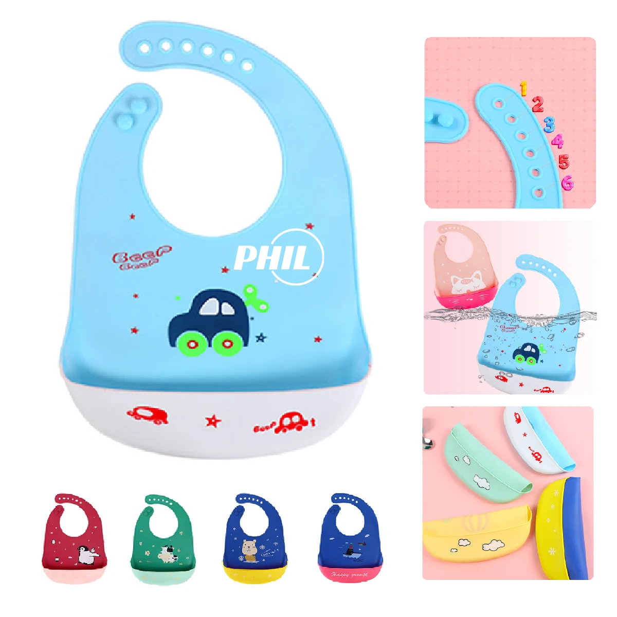 Adjustable Baby Silicone Bib 1