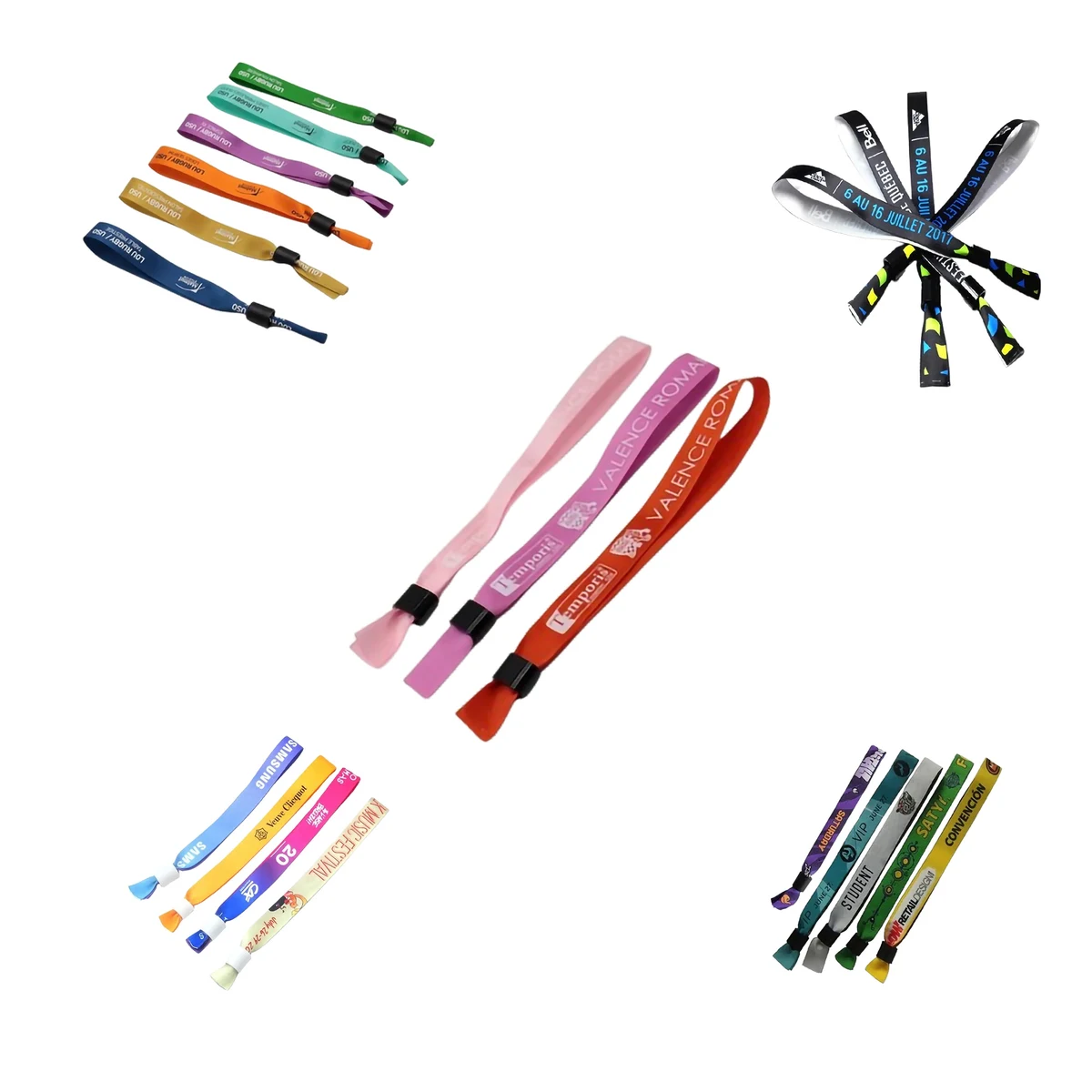 Disposable Full Color Fabric Bracelet Woven Wristbands MOQ50 1