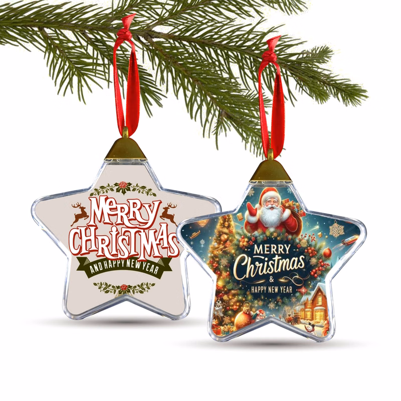 MDF Full Color Clear Star Ornament