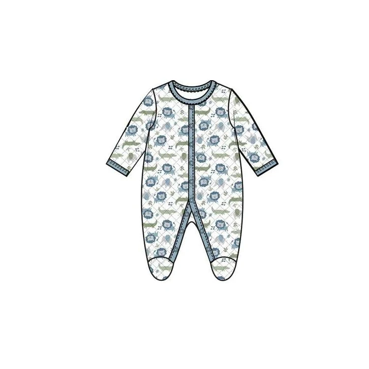 Boys' Quilted Sleep & Play Bodysuits Blue 0-9M 1