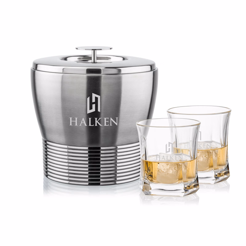 Genoa Ice Bucket & Avalon On-the-Rocks Set