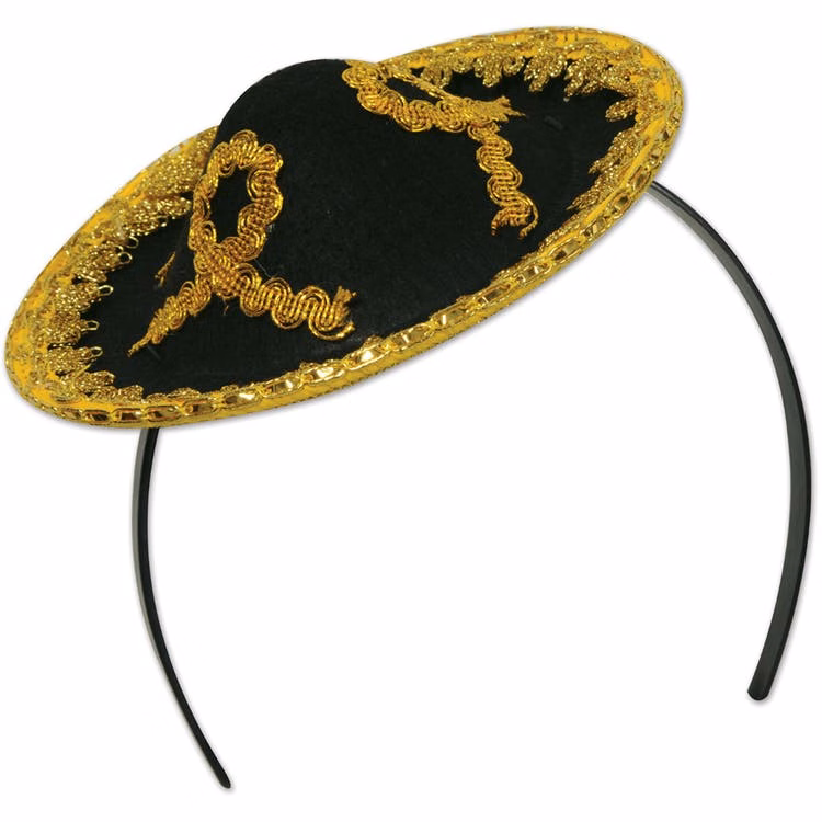 Sombrero Headbands - Black & Gold