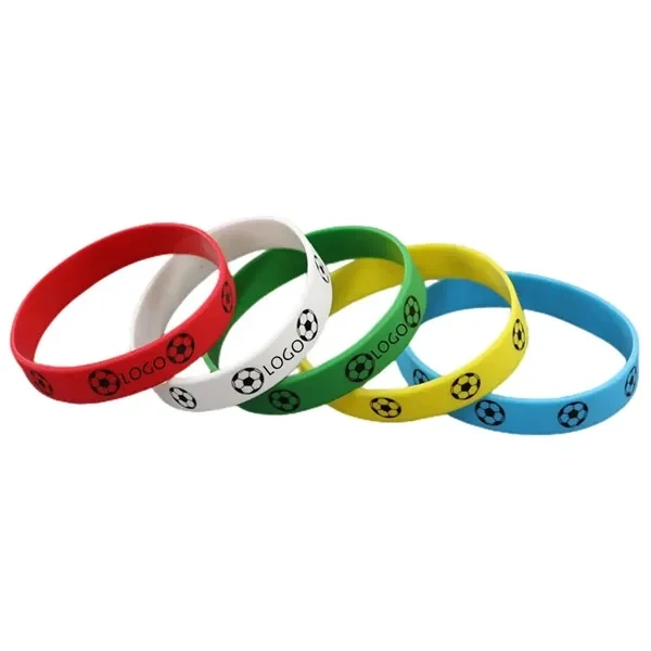 Custom 3.2 inch Football Silicone Wristbands — Team Sports Recognition Bracelets 1