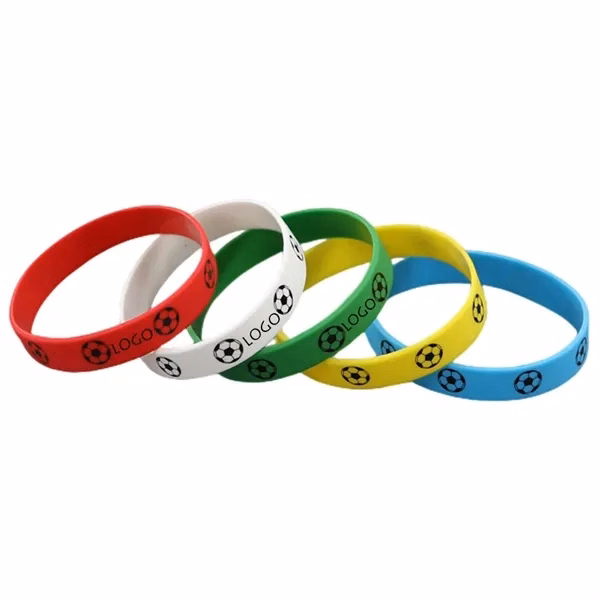 Custom 3.2 inch Football Silicone Wristbands — Team Sports Recognition Bracelets