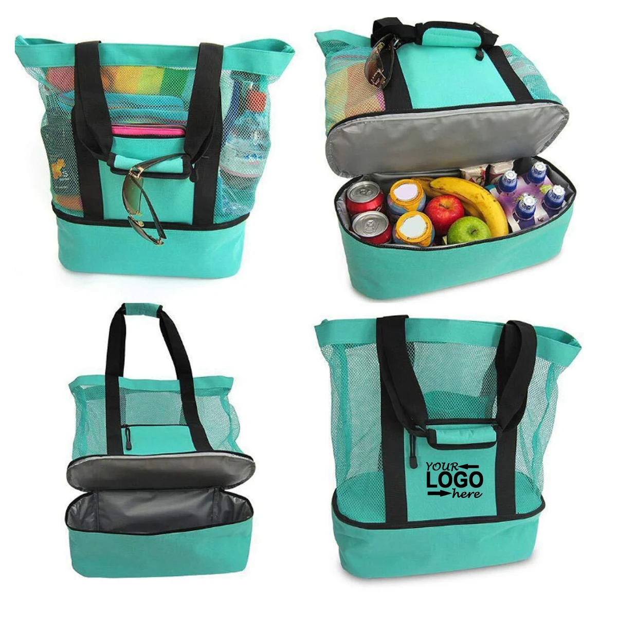 Insulated Tote Lunch Bag With Mesh 1