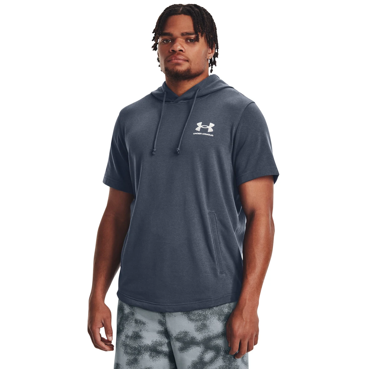 Men's UA Rival Terry Short Sleeve Hoodie, custom hoodie or sweatshirt with logo imprint 1