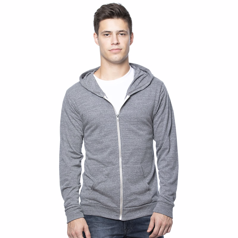 Unisex eco Triblend Jersey Full Zip Hoodie