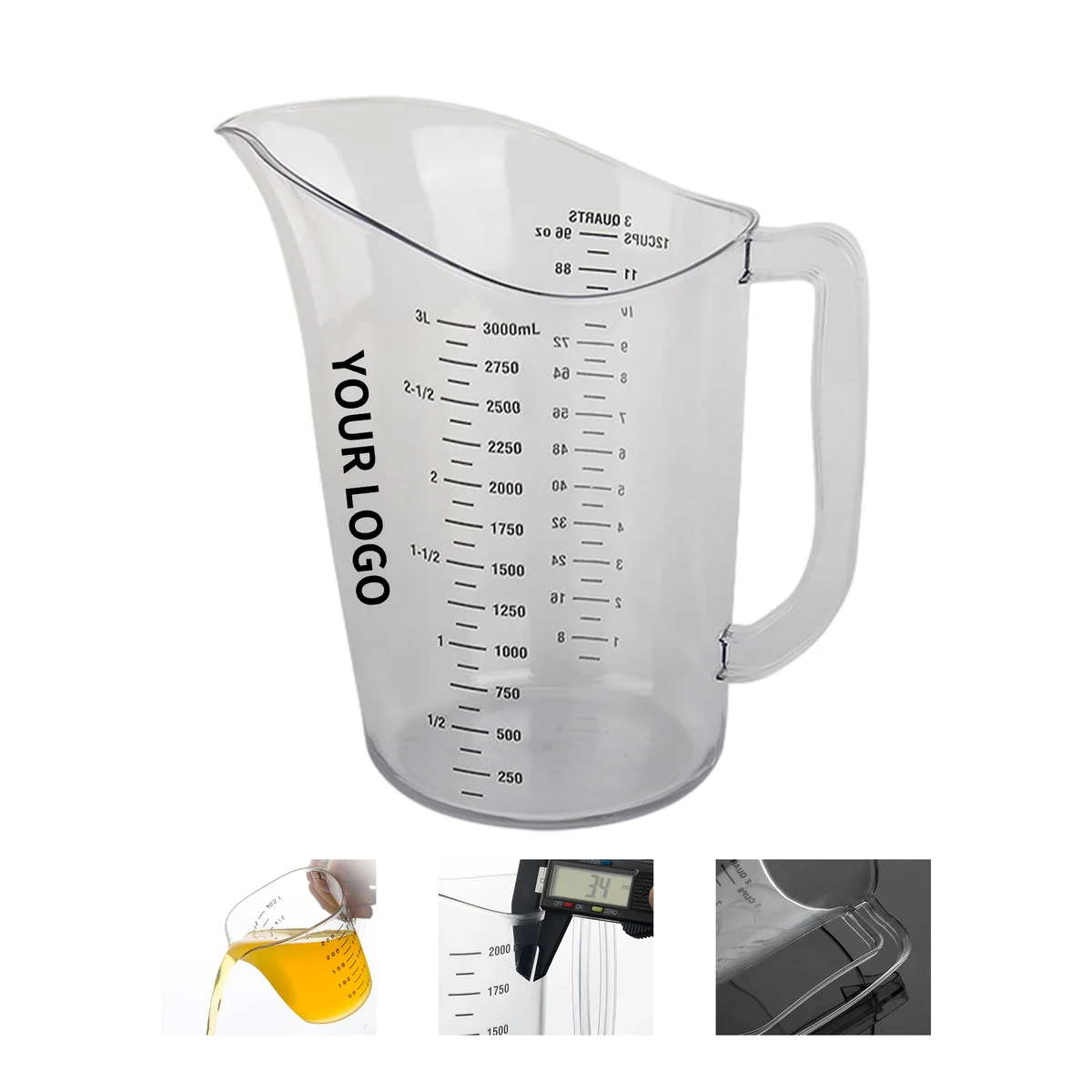 Clear Polycarbonate Kitchen Measure 2 Liter Two Quart Large Size 1