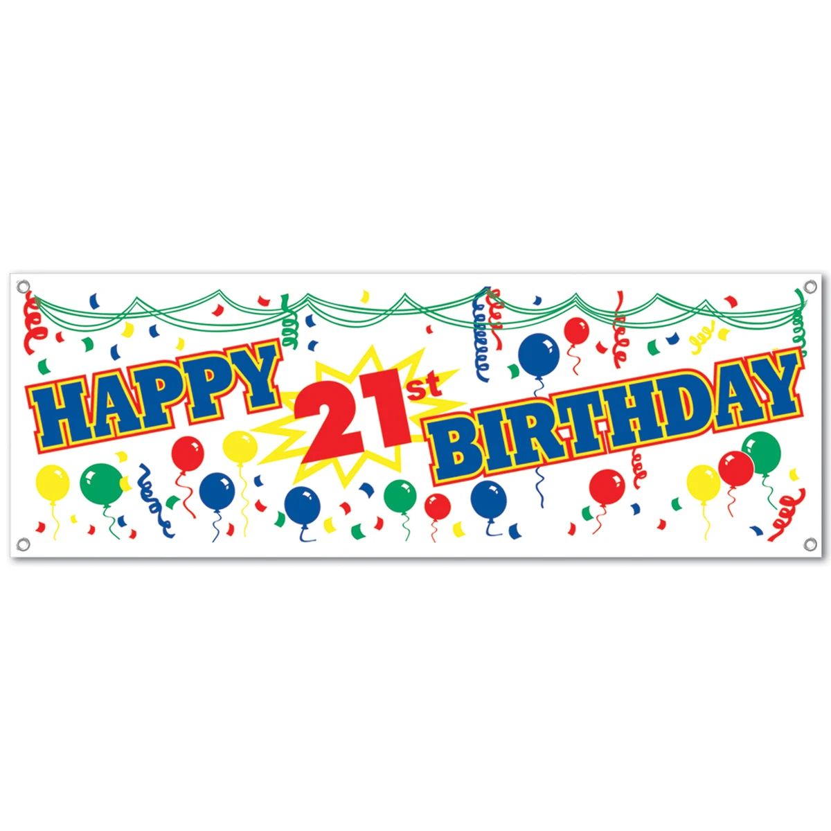 Happy 21st Birthday Sign Banner 1