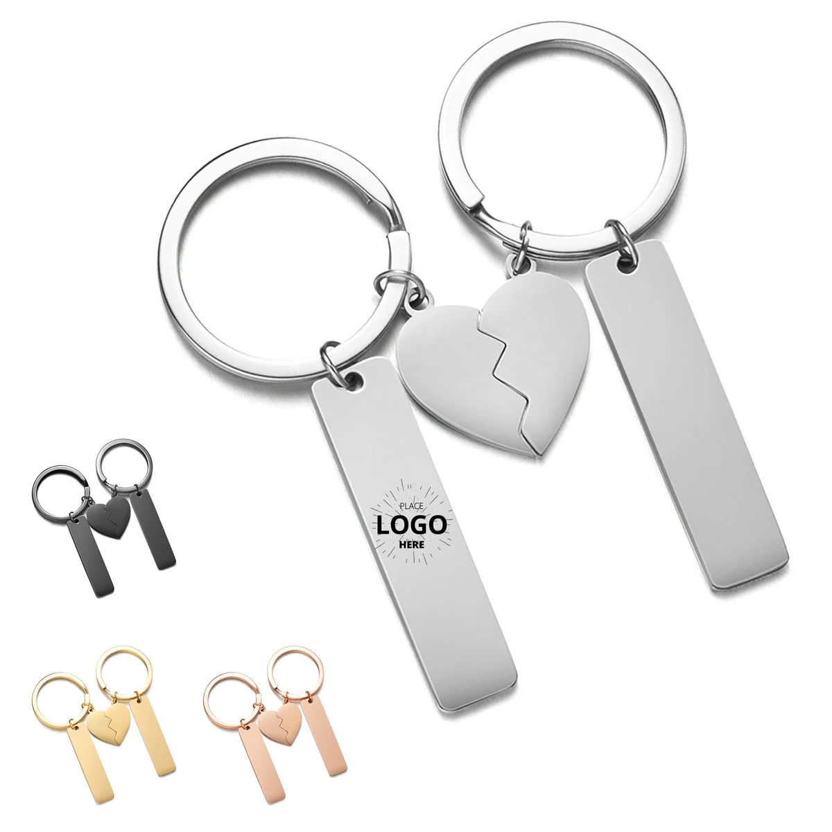 Stainless Steel Heart Shaped Keychain 1