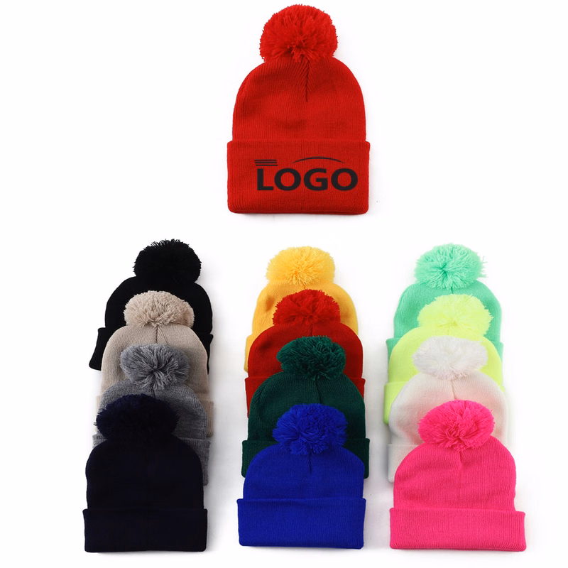Stylish Knit Beanie With Cute Pom
