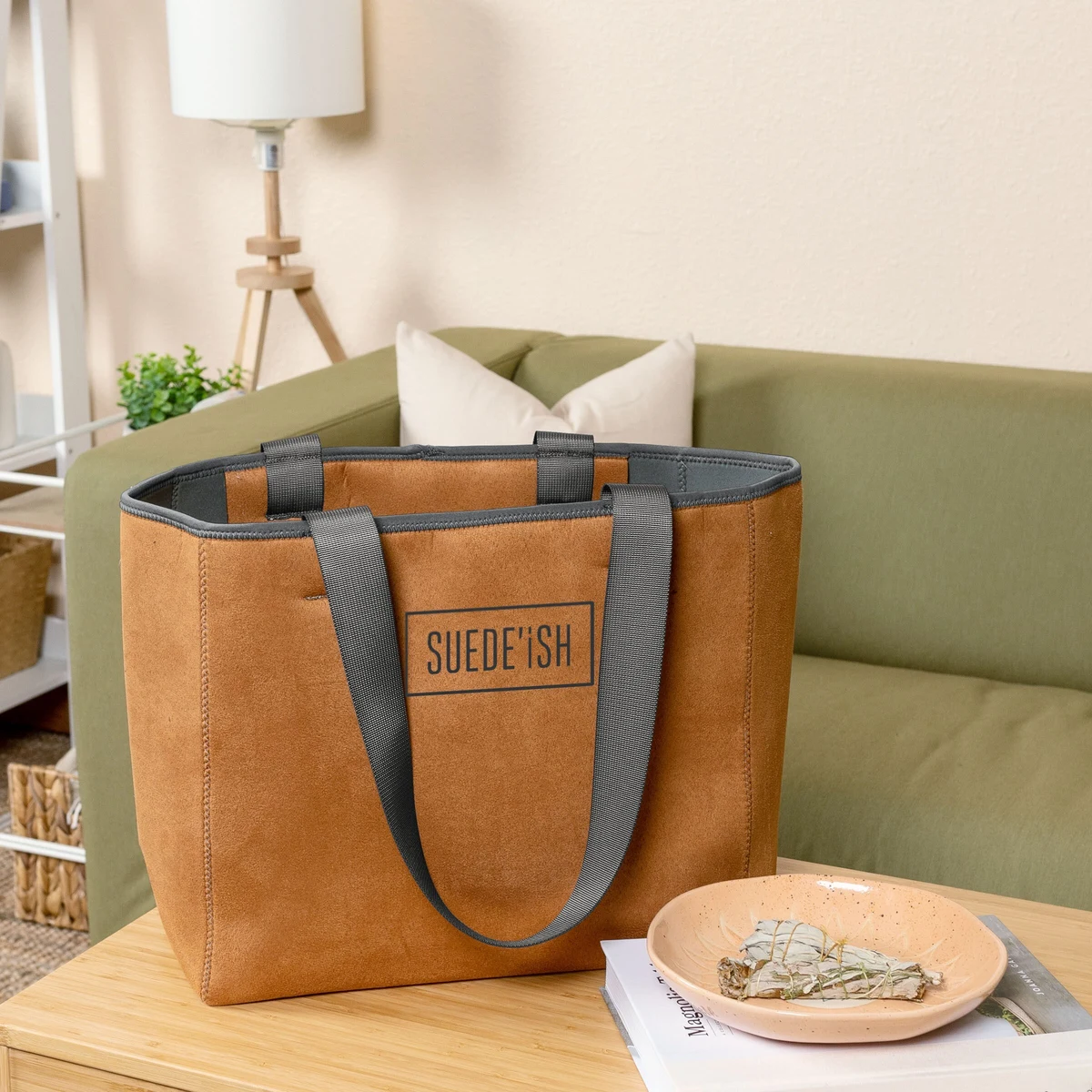 All Day Tote - Suede-Ish Neoprene - Medium, custom tote bag with logo imprint 1