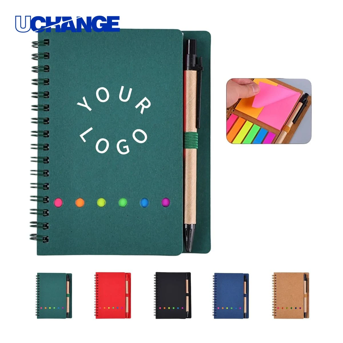 Kraft Paper Journal Notebook with Sticky Notes 1