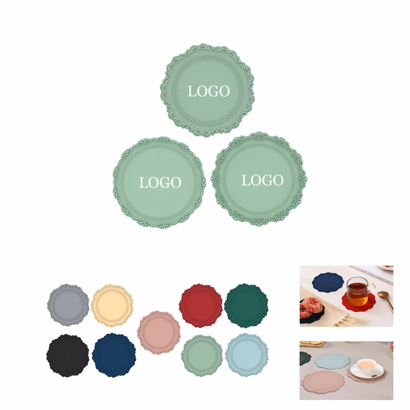 Embossed Lace Silicone Drink Coasters