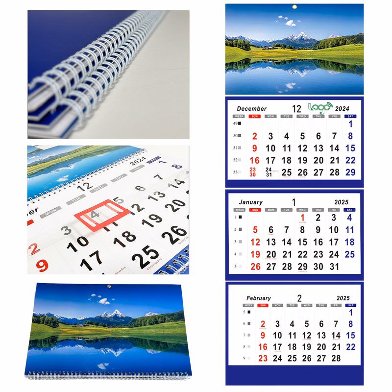 Four-Panel Customizable Wall Calendar