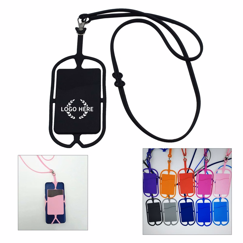 Silicone Phone Card Holder Sleeves with Wrist Strap