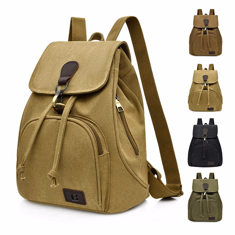 Casual, Simple and Versatile Women's Canvas Backpack