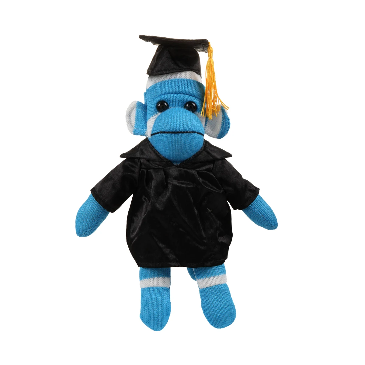 Blue Sock Monkey (Plush) in Graduation Cap & Gown 1