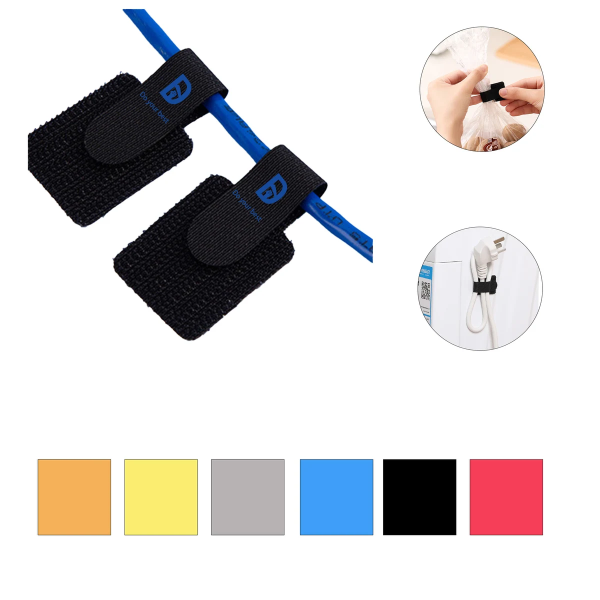 hook and loop-Adhesive Blend Cable Ties 1