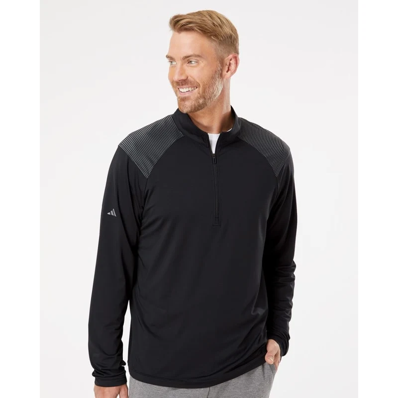 Adidas Men's Ultimate365 Lightweight Shoulder Stripe Quarter-Zip Pullover - A520 1