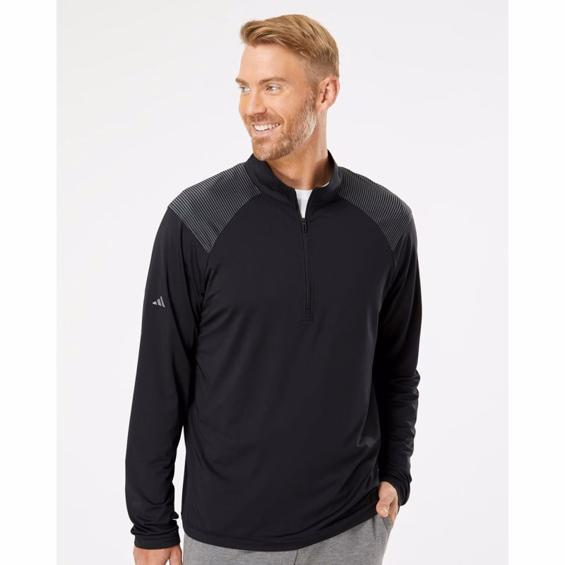 Adidas Men's Ultimate365 Lightweight Shoulder Stripe Quarter-Zip Pullover - A520