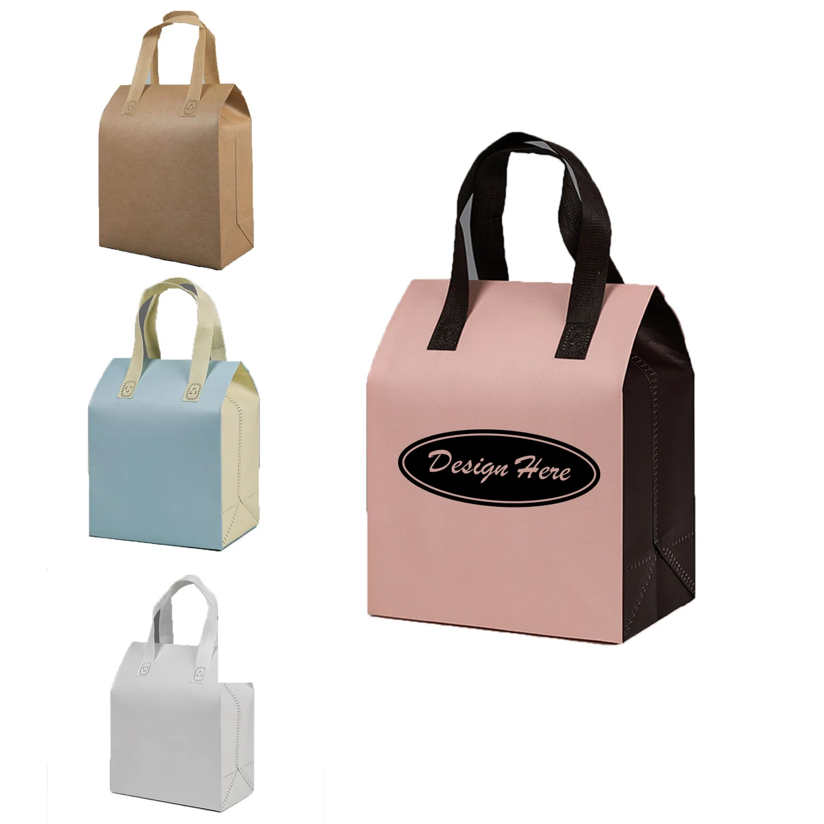 Sustainable Kraft Paper Takeout Cooler Bag with Insulation 1