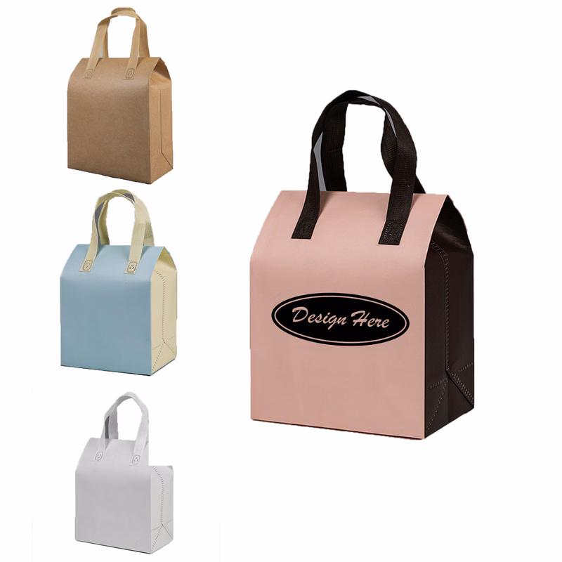 Sustainable Kraft Paper Takeout Cooler Bag with Insulation