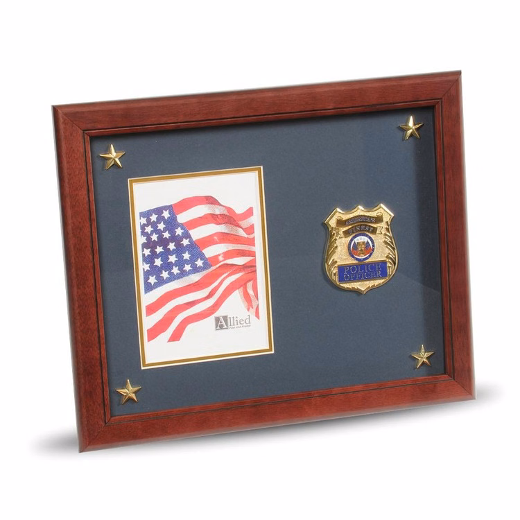 Police Department Medallion 5-Inch by 7-Inch Picture Frame with Stars