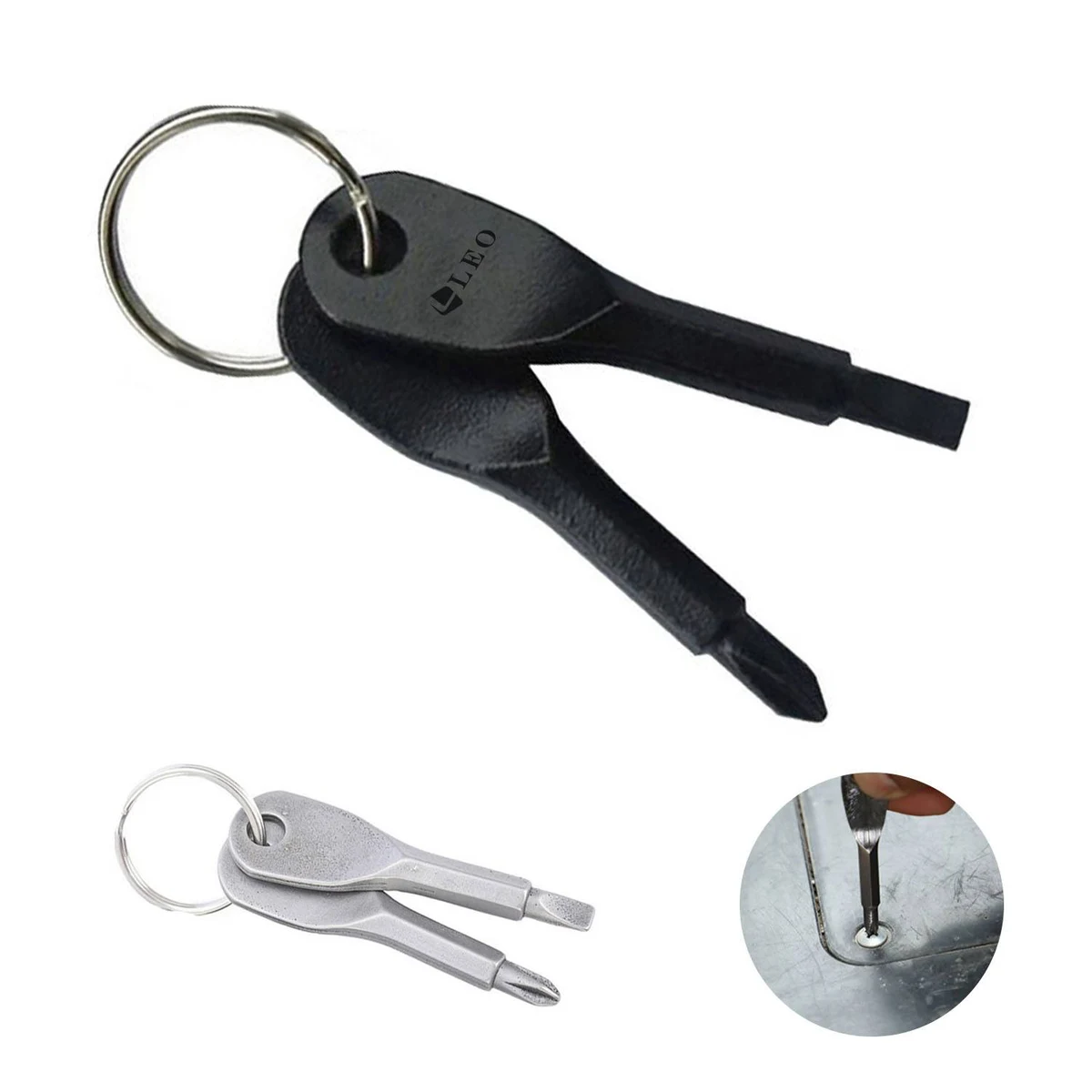 2pcs Mini Portable Multifunction Screwdriver w/ Keychain 1
