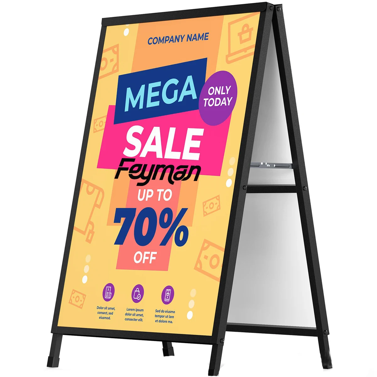 A Frame Standing Metal Sidewalk Sandwich Board 1