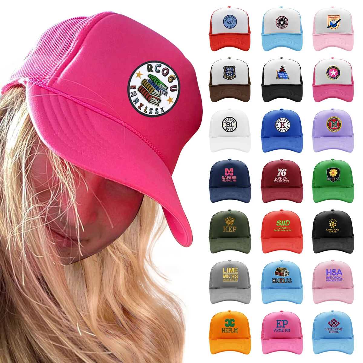 Full Color Embroidered Trucker Hat 1