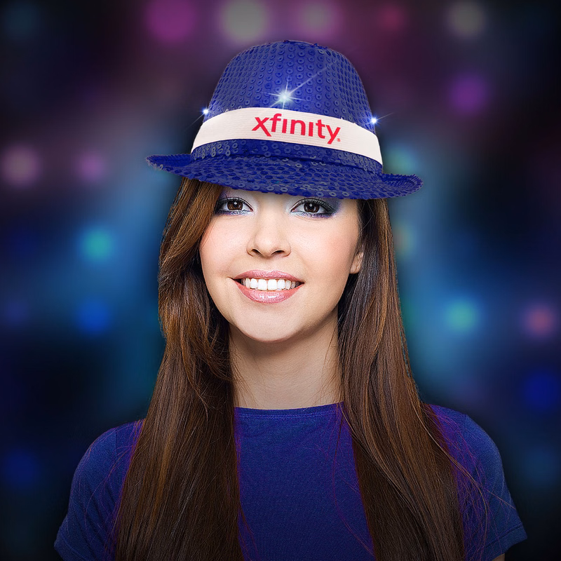 Blue Sequin LED Fedora(blank)