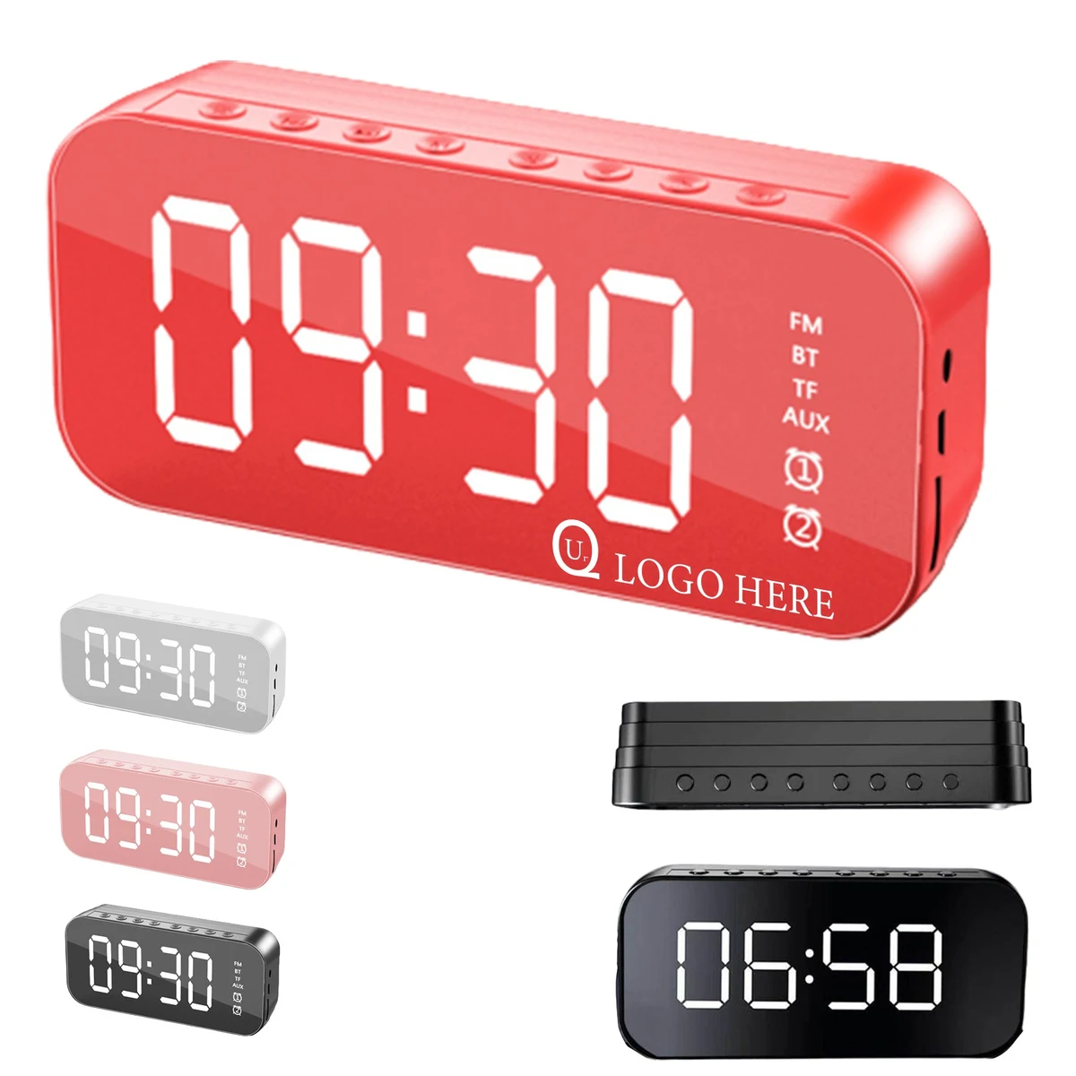 Mirror Wireless Speaker W/ Alarm Clock 1