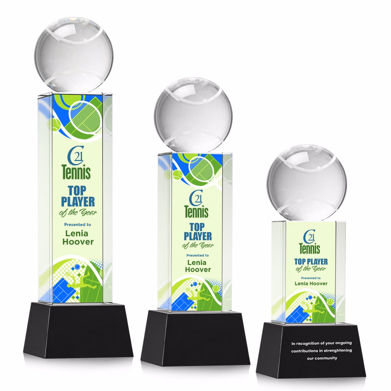 Tennis Ball VividPrint™ Award on Belcroft - Black