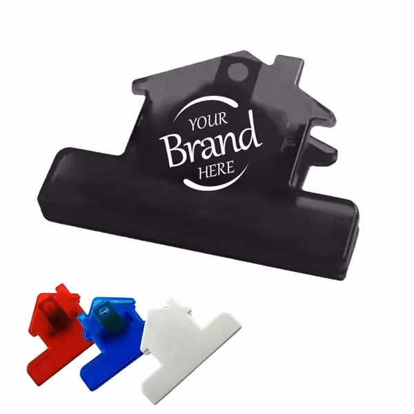 Custom House Shape Plastic Bag Clips — Bright Food Fresh Kitchen Storage Gift