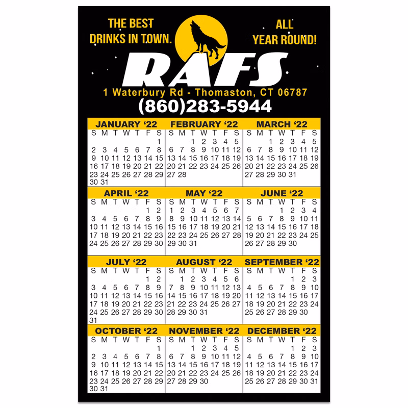 W-118R Calendar Card with Repositionable Strip 3 1/2" x 5 1/2"