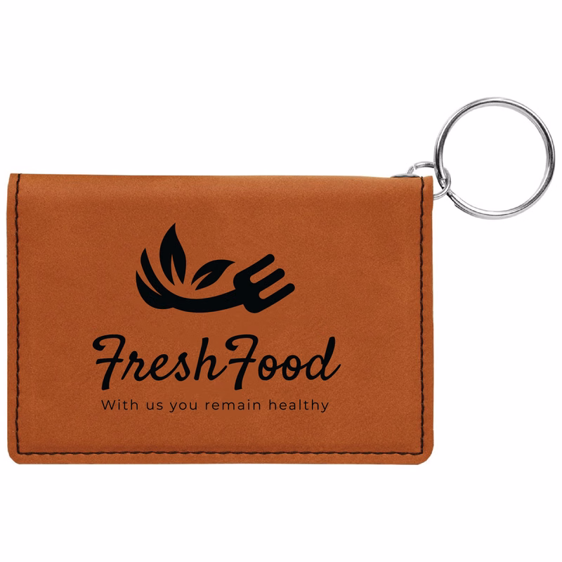 Rawhide Leatherette Keychain ID Holder
