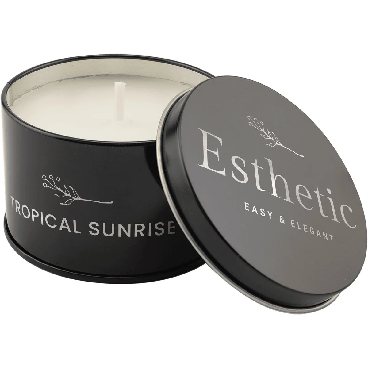 5.3 oz. Tropical Sunrise Candle in a Black Metal Tin 1