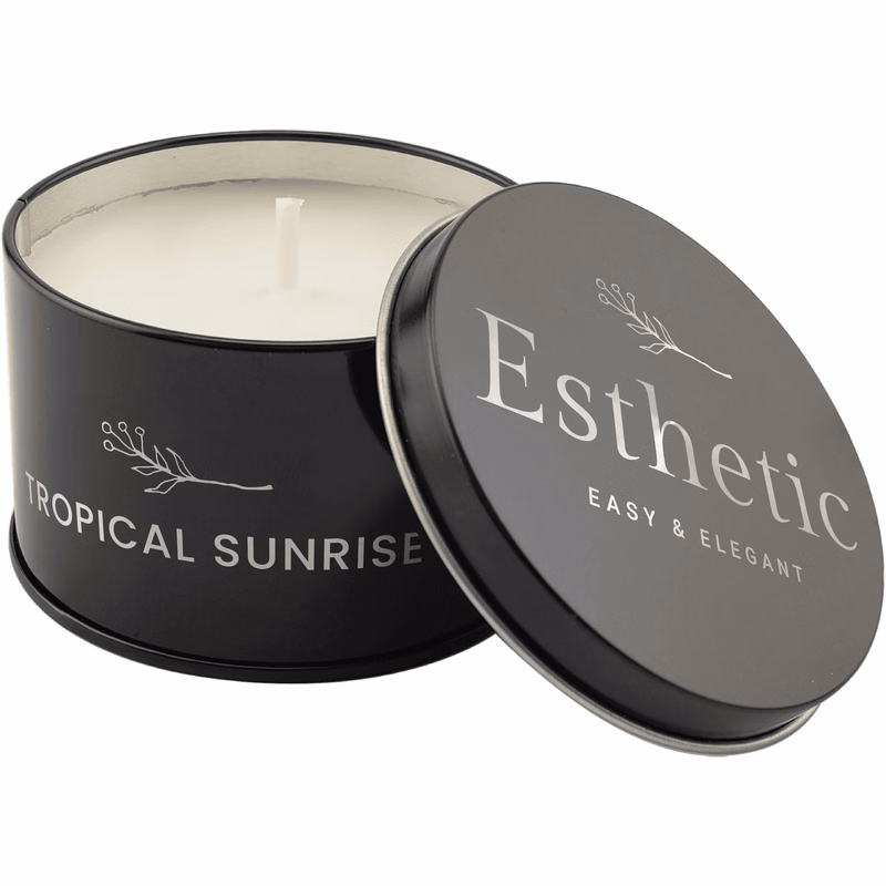 5.3 oz. Tropical Sunrise Candle in a Black Metal Tin