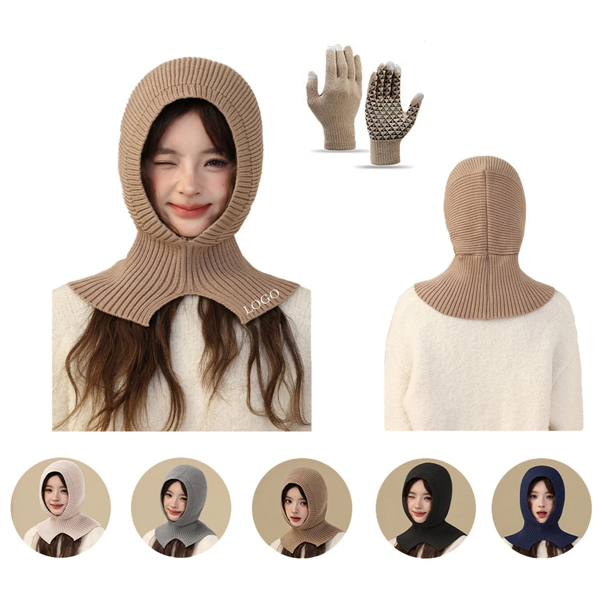Ear Protection Knitted Neck Hat & Gloves 1