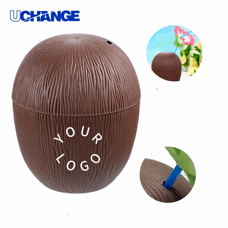 Coconut Cup 16oz with Bendy Straw for Parties