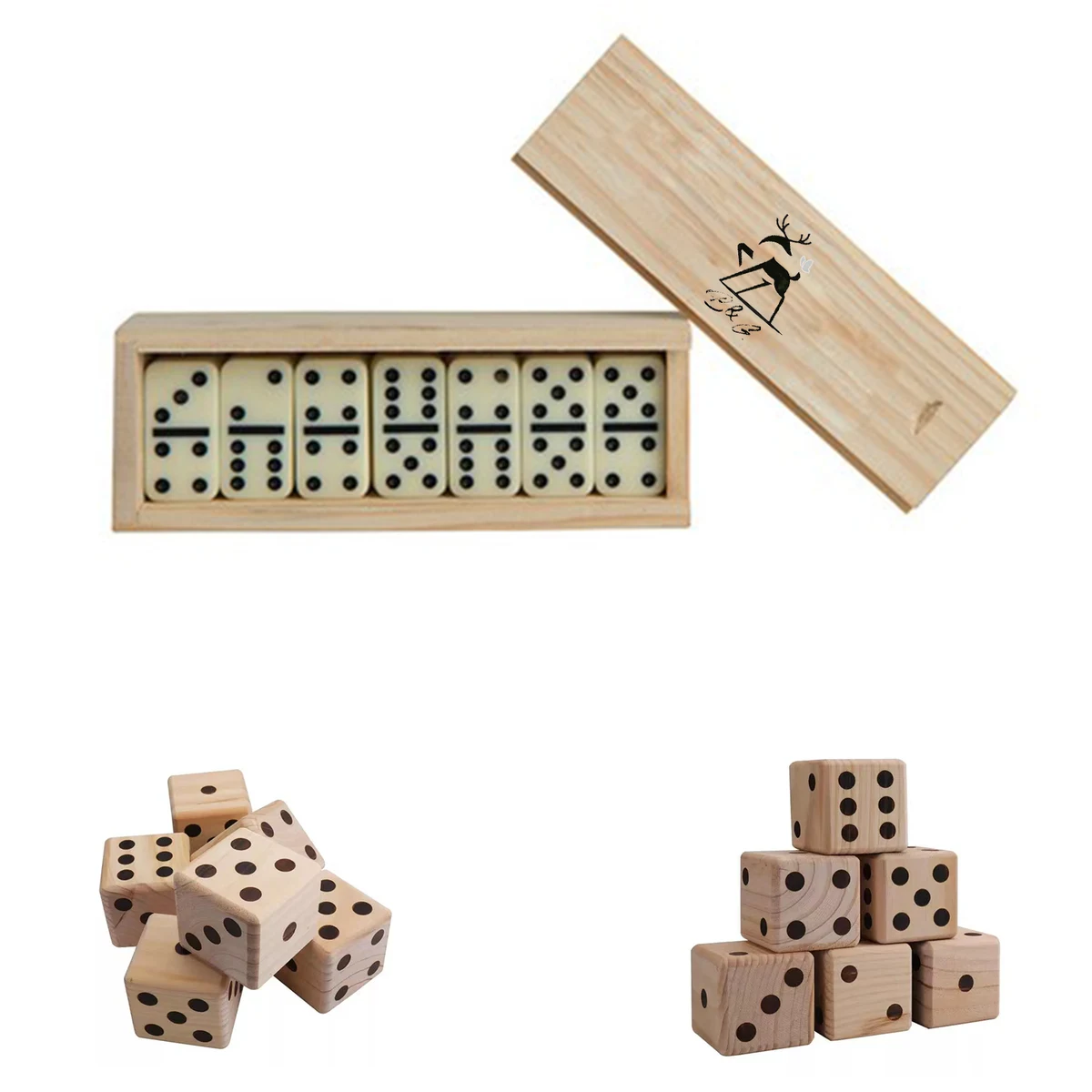 Small Dominos In Wooden Box 1