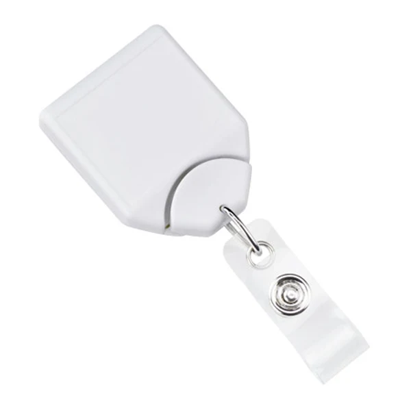 Custom Square Badge Reel w/ Swivel Clip w/ Teeth 1