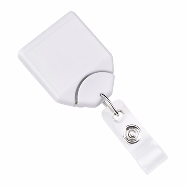 Custom Square Badge Reel w/ Swivel Clip w/ Teeth