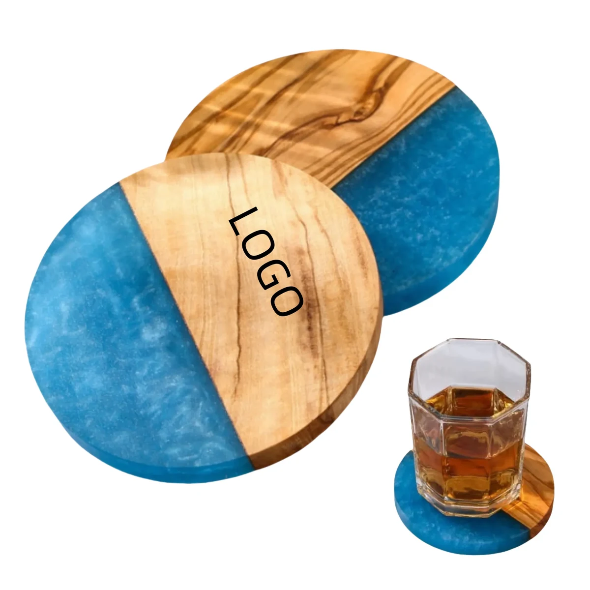 Round Resin Wood Coasters 1