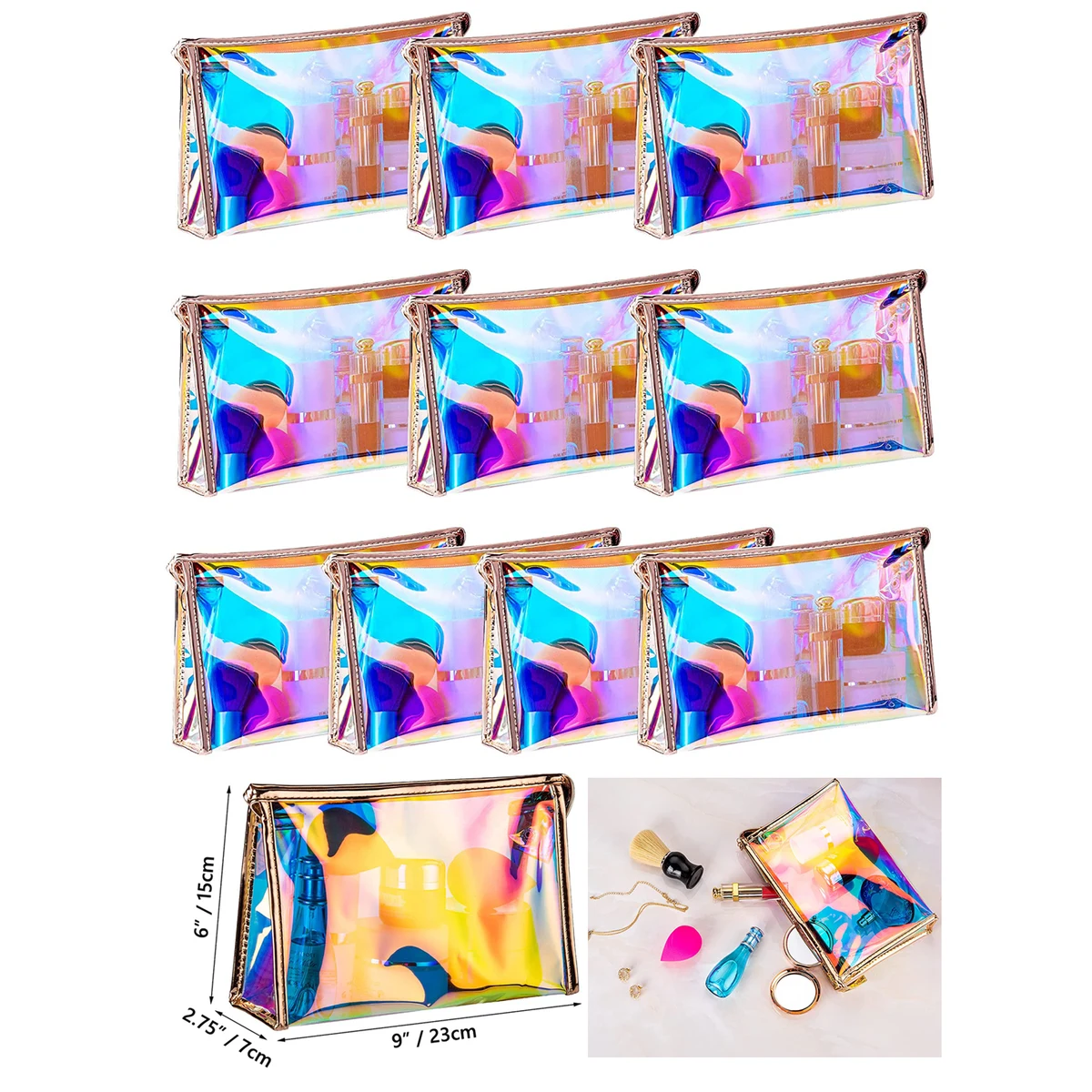 Holographic Iridescent Makeup Pouch 1