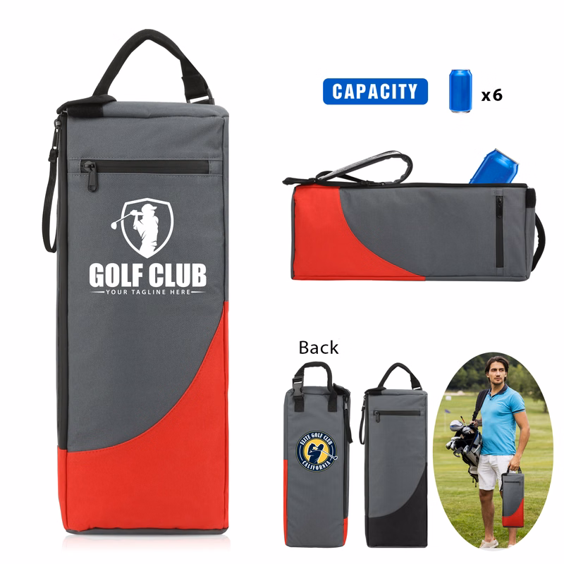 Insulated 6 Can Golf Cooler Bag With Shoulder Strap