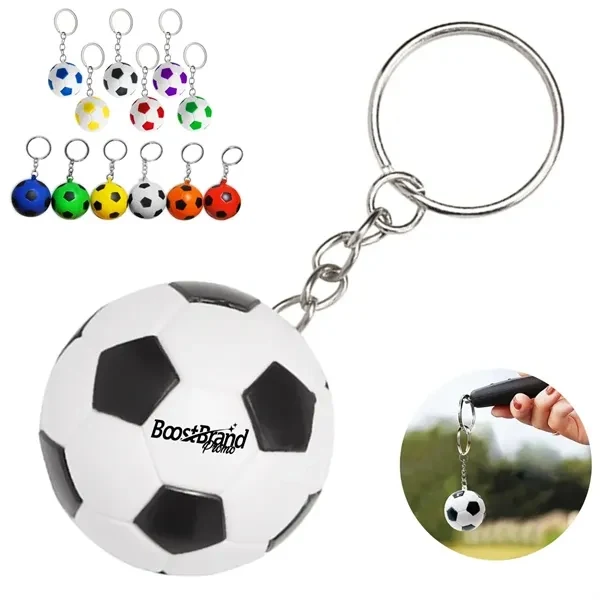 Custom Soccer Ball Keychain with Hexagonal Pattern — Sports Team Promo Item 1