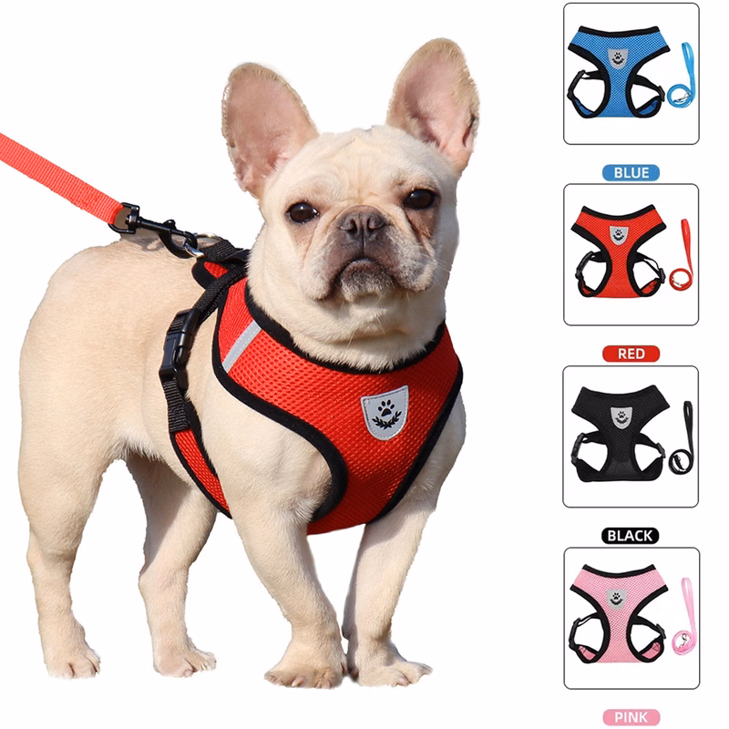 No Choke Reflective Pet Vest Harnesses With Leash