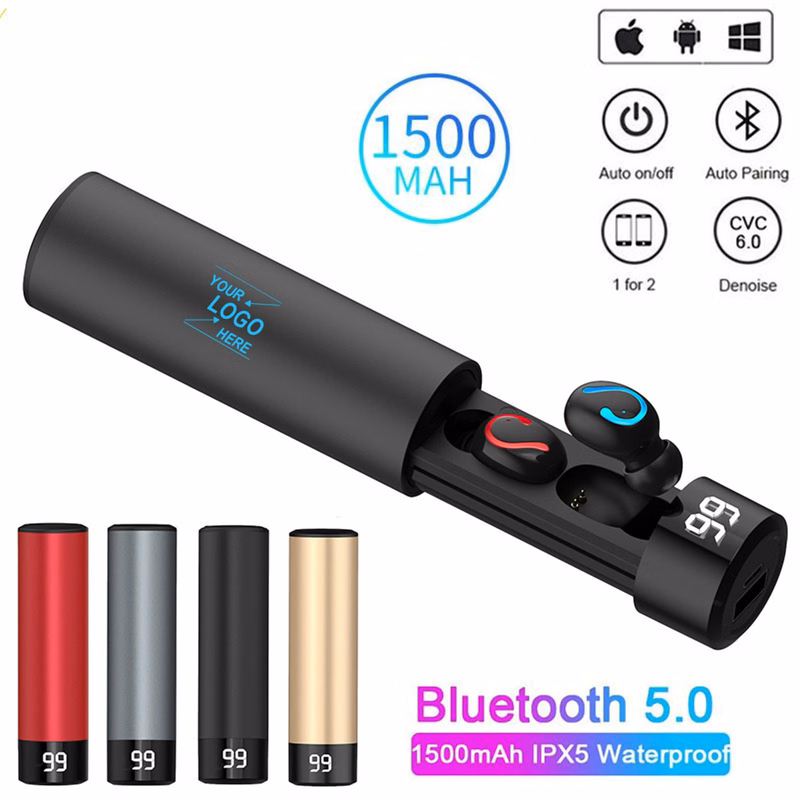 Portable Bluetooth Headset w/Metal Rod Design